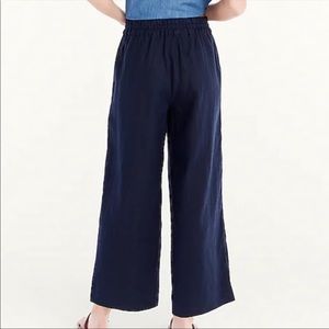 J. Crew navy elastic waist wide leg cropped pants